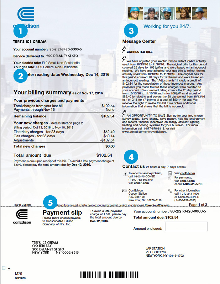 Factura De Ejemplo Pequeno Negocio Con Registro De Demanda Sin Facturar Con Edison
