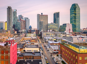A view of the high rise towers of New York City. 